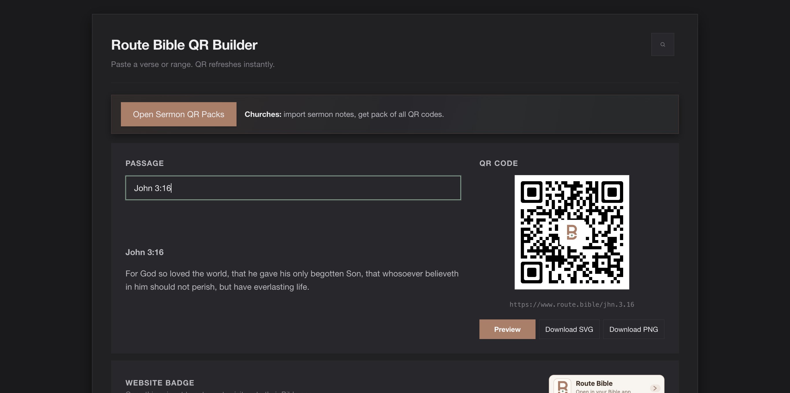 Step 2: Generate QR and canonical link